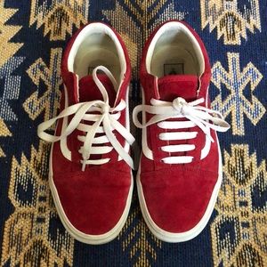 Red Suede Old Skool Vans